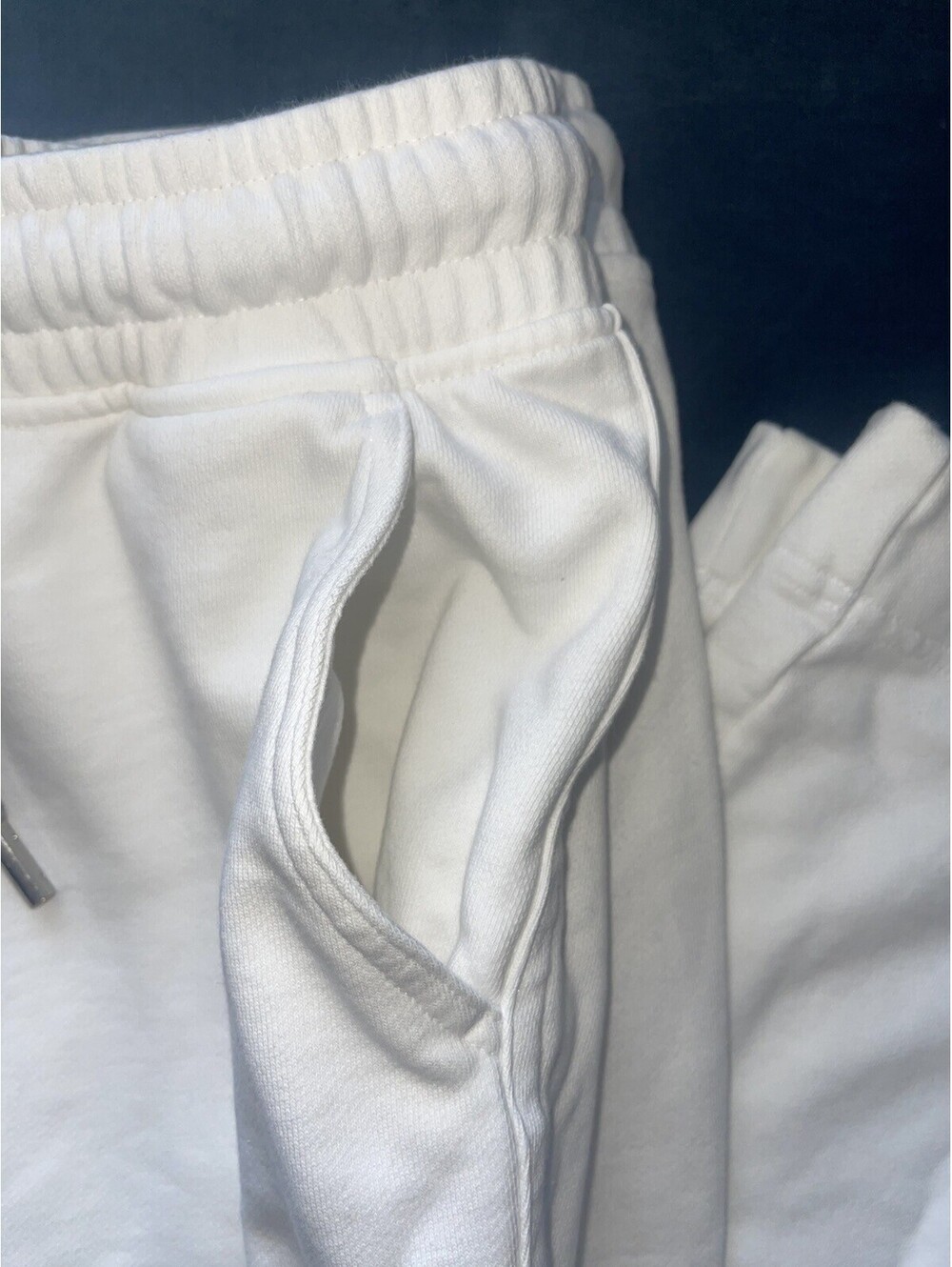 Adidas x Stella McCartney Sweatpants L White Drawstrings Logo Women Pockets FLAW - Picture 9 of 15